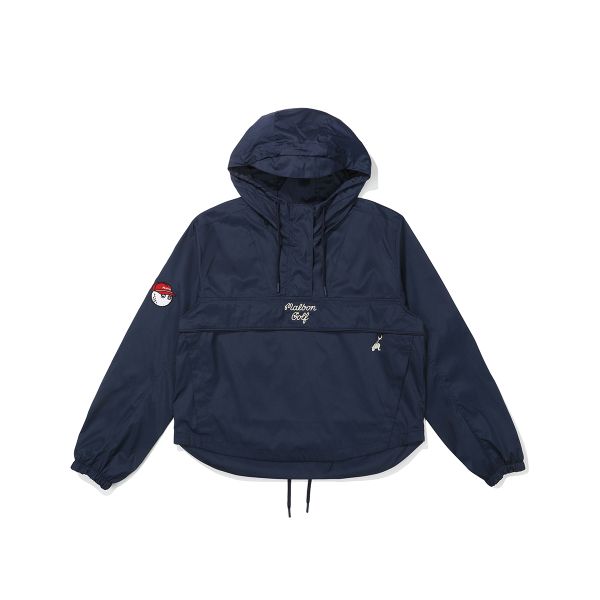 MALBON GOLF 버킷 포인트 WR 후디 아노락 NAVY (WOMAN)